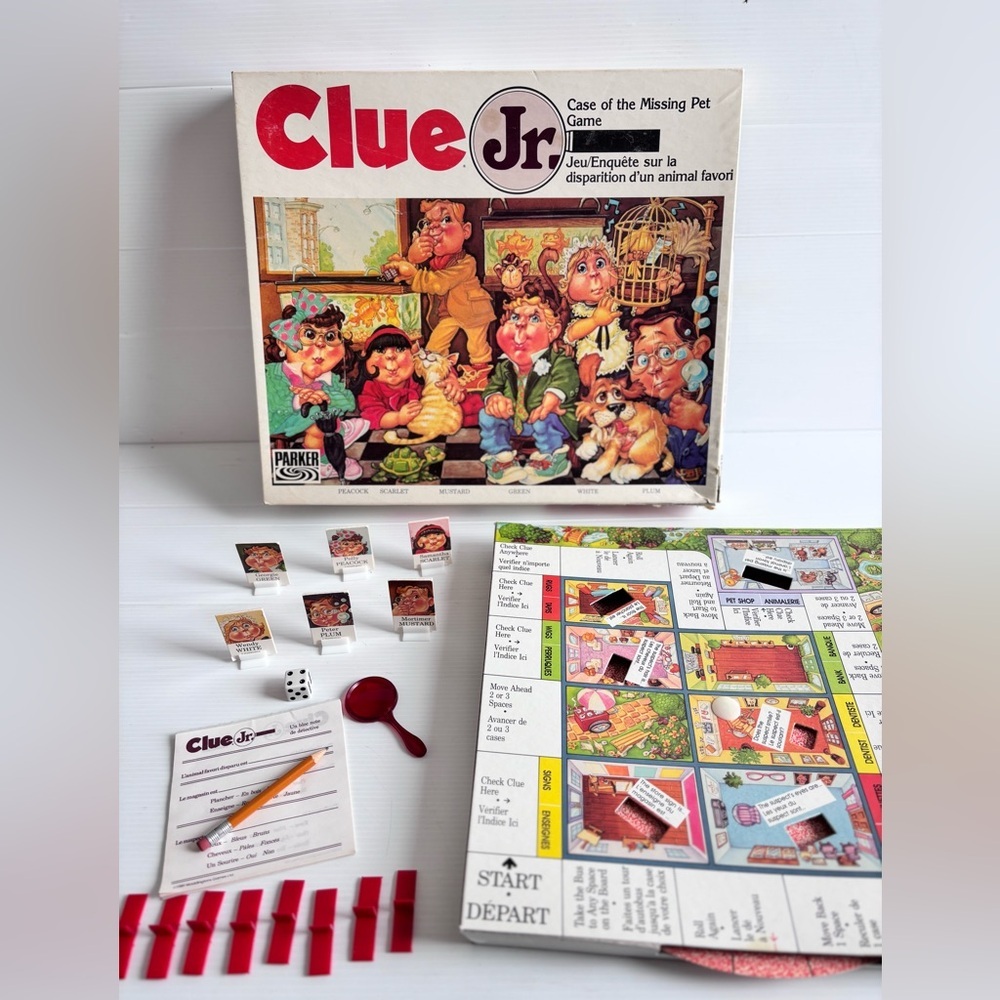 Clue Jr Case of the Missing Pet 1980s Board Game